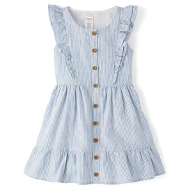 Gymboree,Girls,and Toddler Linen Summer Dresses,Linen Blue,2T
