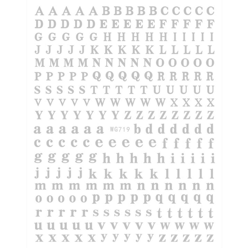 LANODO 8 Pieces Nail Stickers Alphabet 3D English Alphabet Pretty