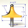 sct-888 1pc 1/2" SH 1-1/4" Radius Round Over Router Bit