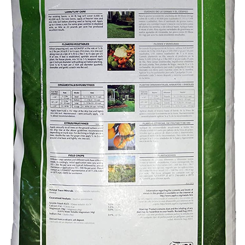 Azomite Organic Fertilizer - OMRI Certified - Granulated Natural Trace