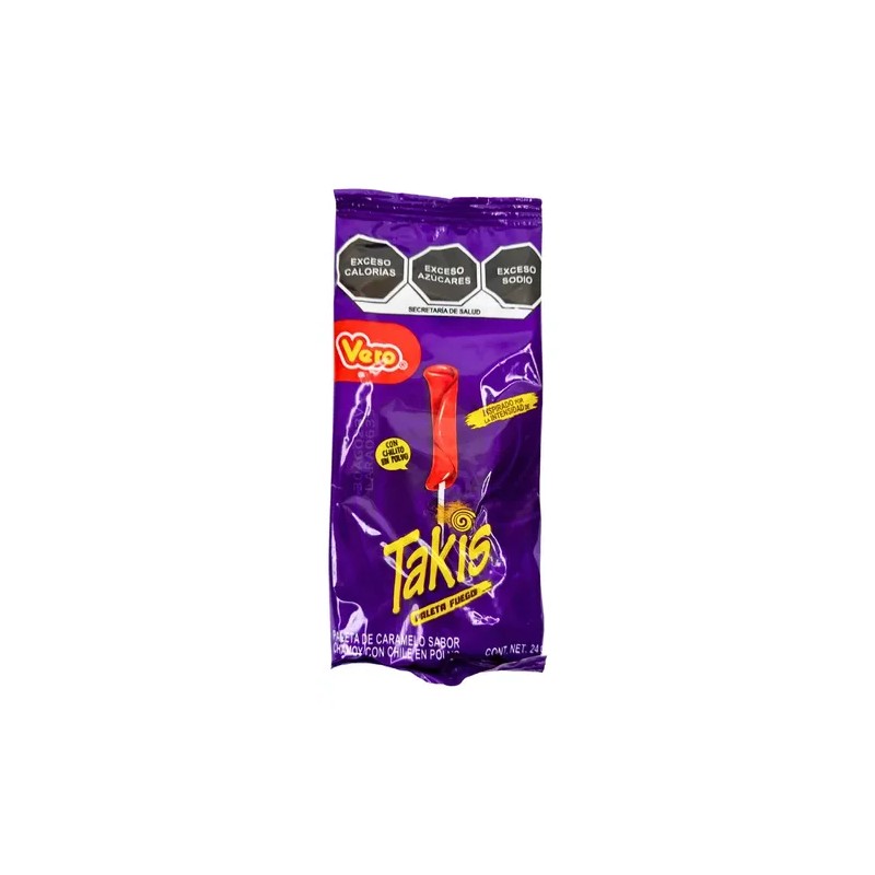 Paleta Vero Takis Chile Chamoy En Polvo Caja 10 Piezas