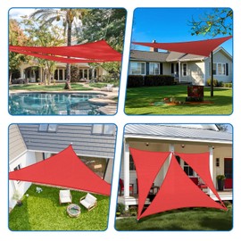TANG Sunshades Depot 8' x 8' x 11' Red Sun Shade Sail 180 GSM HDPE Right riangle Permeable Canopy Custom Commercial Standard