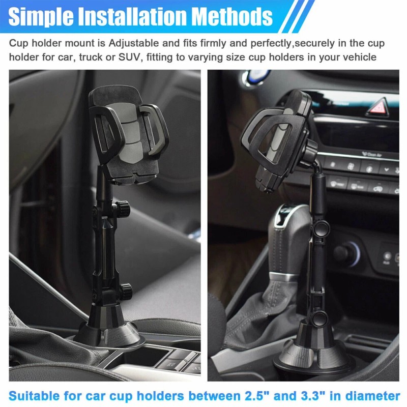Upgraded Adjustable Car Mount Cup Cradle Holder for Cell Phone