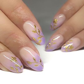 Gold Flower Nail Art Stickers Decals 3D Floral Nail Self-Adhesive Sticker Designs Spring Blossom Nail Transfer Decal White Flowers Nail Sticker Supplies for Women Girls Manicure Art Decorations