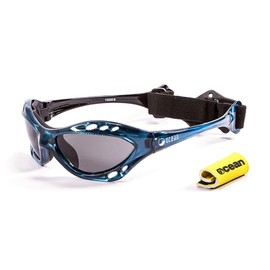 Ocean OCN-15000-6 Floating Sunglasses, Goggle Shape, UV Protection, Impact Resistant Coated Lens, Recycled Material, Clear Blue (Polarized Smoke Lenses)