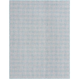 Unique Loom Jill Zarin Jill Zarin Outdoor Collection Area Rug - Costa Rica (7' 10" x 10' Rectangle, Pink and Aqua/Light Blue)