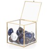 ELLDOO Gold Glass Coffee Pods Holder, Coffee Capsule Storage Box
