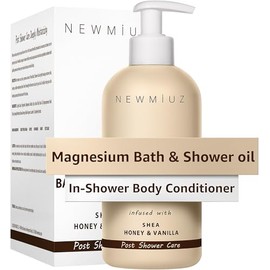 Magnesium InShower Body Conditioner Soft Skin Post Shower Care Moisturizer for Body Legs Bath Oil for Dry Skin Shea Butter Honey Vanilla Self Care Spa