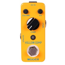 MOOER Compressor Pedal, Yellow Comp Mini Portable Compression with True Bypass, EQ and Volume Adjustable, Classic Optical Compressor Pedals for Electric Guitar Bass