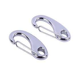 KONMAY 5pcsSolid 316L Stainless Steel Spring Backpack Clasps Paracord Carabiner Clips Tractical Survival Gear