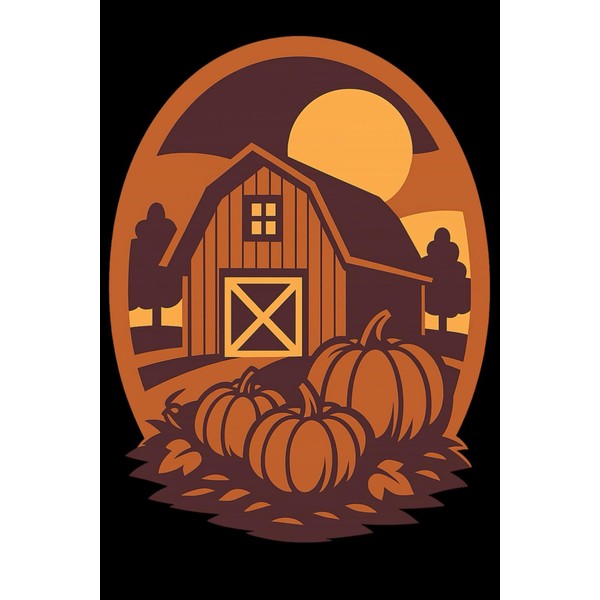 Rustic Barn and Pumpkins Notebook – Autumn Journal: Lined Pages