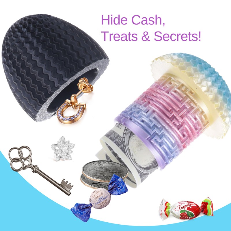 2PCS Egg Shaped Cash Maze Puzzle Gift Box - Creative