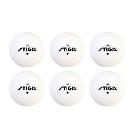 STIGA 6-Pack White 1 Star Table Tennis Balls | 40mm ITTF Regulation Size and Weight Ping Pong Balls
