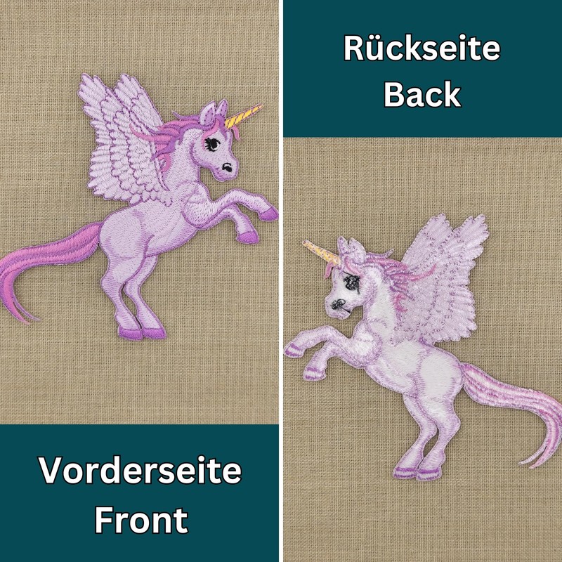 Pegasos Unicorn Wings Horse Purple Patch for Iron-On or Sew-On