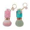 2pcs Loose Powder Brush with Keychain Transparent Handle Synthetic Shed