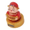 Cai Shen Statue Solar Power Shaking Head Vivid Decorative Chinese