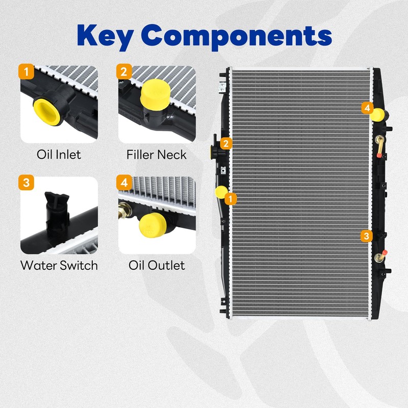 SYNTHACY Aluminum Radiator Compatible with Honda Accord 1998-2002 2.3L/3.0L