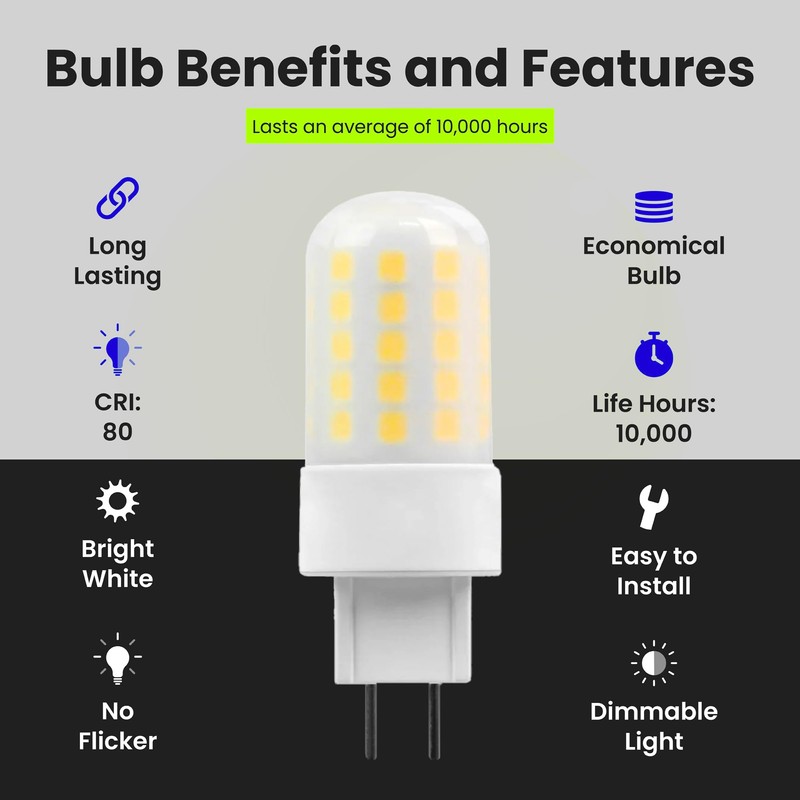 Feit Electric 50-Watt Equivalent, T4 LED Light Bulb, GY6.35 Bi-Pin