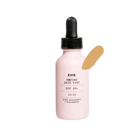 Tinta con Color con Protección Solar SPF +50 | Refine Skin Tint 10:10 Base de Maquillaje Cobertura Ligera a Media | Primer con Ácido Hialurónico y Niacinamida | EVIE