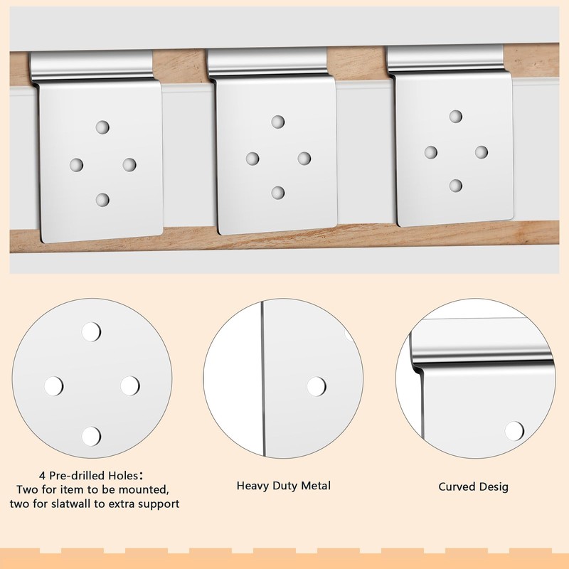 Pelopy 10 Pack Slatwall Metal Plate Mount Backplate Mounting Adapter