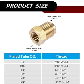 Brass Pipe Fitting，1/4 Inch Female x 3/8 Inch Male Flare Connector，SAE Brass Tube Adapter for Air Conditioner Gas Line Refrigeration HVAC，2 Pcs