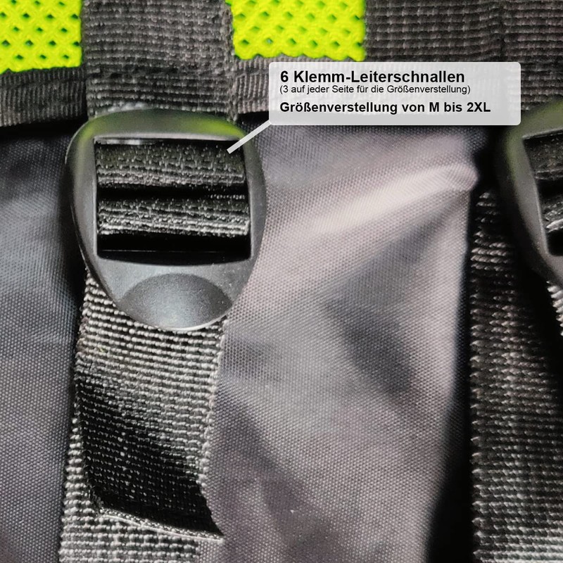 EXPLOSIV Reflective Multi-Pocket Security Vest, Size M-2XL (Adjustable), Navy-Yellow, Press