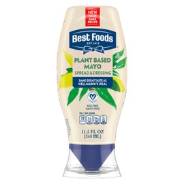 Best Foods Plant Based Dressing and Spread Vegan 1 ct for a Rich, Creamy Plant-Based Alternative to Mayo Same Great Taste, Plant Based, Free From Eggs 11.5 oz
