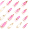 Long Stiletto Press on Nails - Pink Fake Nails with