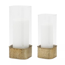 Melrose Hammered Metal Candle Holder (Set of 2)