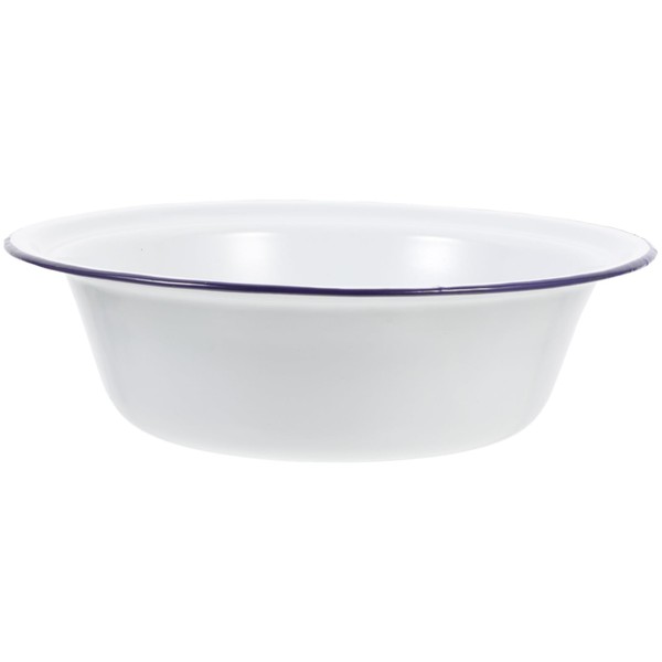 Ciieeo 1pc Vintage Enamel Bowl Large Enamel Basin White Enamel