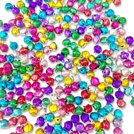 TEAONE Jingle Bells, 300 PCS Color Tiny Craft Bells for Festival Decorations, Jewelry Making (8mm/0.31in)