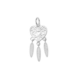 SUGARKITTEN LONDON Sterling Silver Dream Catcher Love Heart Angel Wing Feather Drop Charm Pendant