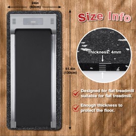 EnamelEVO Treadmill Mat for Hardwood Floors - 100% Recycled Rubber Mat for Home Gym Flooring, Durable Workout Fitness Mats, Walking Pad Exercise Bike Equipment Mat, Non-Slip 0.16" Thick, Grey