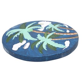 Palm Trees with Clouds Stepping Stone, Decorative Garden Accent, Coastal Decoration, 9.5 Inches
