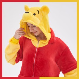 GONAAP Unisex Adult Yellow Bear Onesie Pajamas Animal One Piece Costume Cosplay Sleepwear (Yellow Bear, Medium)