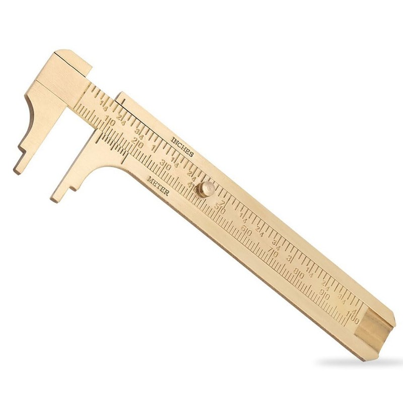 Brass Pocket Caliper with Double Scale Sliding Gauge Bead Measuring