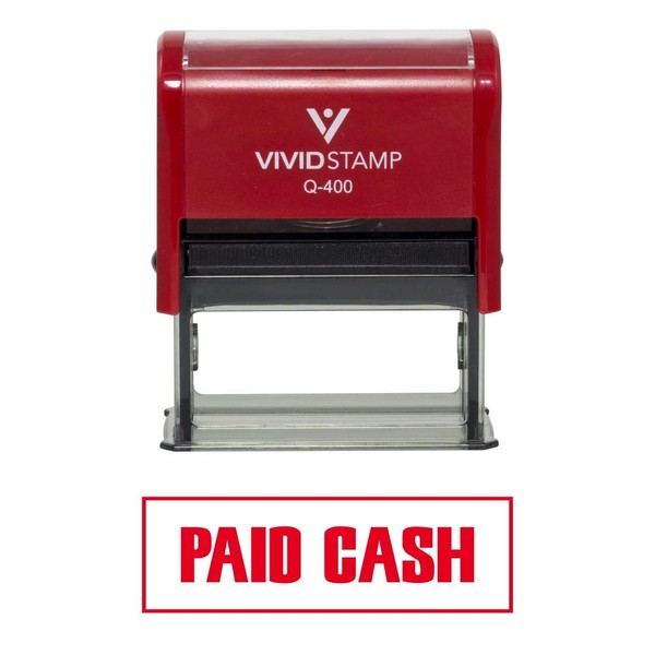 Paid Cash Self-Inking Office Rubber Stamp (Red) - X-Large