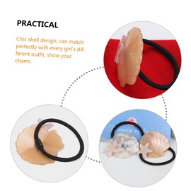 Beatifufu 2pcs Shell Hair Ties for Women Elastic Ponytail Holders Chic Hair Accessories for Girls Ocean-inspired Design