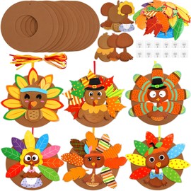 Turkey Craft Kits for Kids Thanksgiving Wreath Crafts Signs Decorations Party Home School Classroom Activities