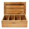 Relaxdays 10018875 Bamboo Tea Box 4 Compartments with Lid High-quality