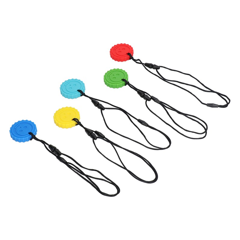 5pcs Teething Toys Silicone Skull Pattern Round Shape 5 Color