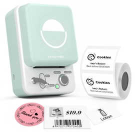 SUPVAN T50M Plus Bluetooth Label Maker Machine with Tape, High Printing Clarity, Versatile App with 40+ Fonts and 450+ Icons, Inkless Labeler for Business, Home, Office Organization, Green