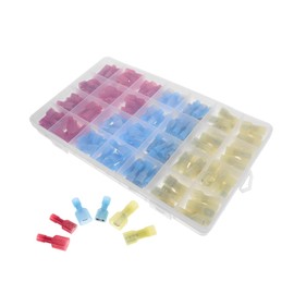 SHINEOFI 200pcs Nylon Insulated Male Female Crimp Wire Connectors Kit for Automotive Industrial Electrical Connections Durable Heat Resistant Fully Insulated Efficient Design Wide