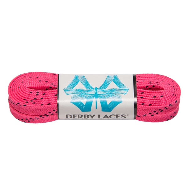 Derby Laces Hot Pink 84 Inch Waxed Skate Lace for Roller Derby, Hockey and Ice Skates, and Boots