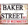 TRACY'S SIGNS 8x10in BAKER STREET LONDON METAL SIGN RETRO VINTAGE