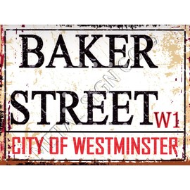 TRACY'S SIGNS 8x10in BAKER STREET LONDON METAL SIGN RETRO VINTAGE STYLE 8x10in 20x25cm