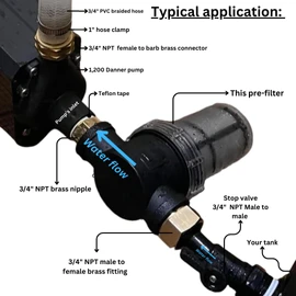Pre Filter Cold Plunge pre Filter. 80 Mesh. 3/4" Threaded Female connectors. Protect Your Cold Plunge Chiller and Pump