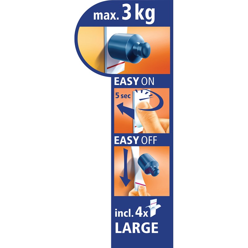 tesa Powerstrips Doppelhaken Waterproof Zoom - selbstklebender Haken für Dusche