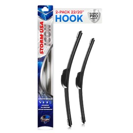 Storm Usa 22"+20" OEM QUALITY Windshield Wiper Blades Replacement Premium All-Seasons Durable Stable And Quiet | Front Wiper Blades HOOK |