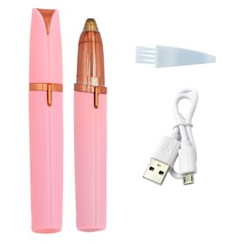 LiXiongBao 2 Pack USB Rechargeable Portable Electric Eyebrow Trimmer Pen for Women,Painless Precision Eyebrow Hair Remover, Safe Eyebrow Shaver Razor Tool for face Leg Lip Armpit Hand(Pink)
